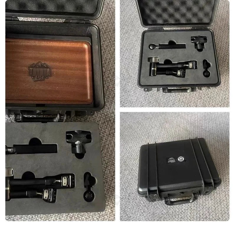 multi accessories and wooden tray in a packaging black box