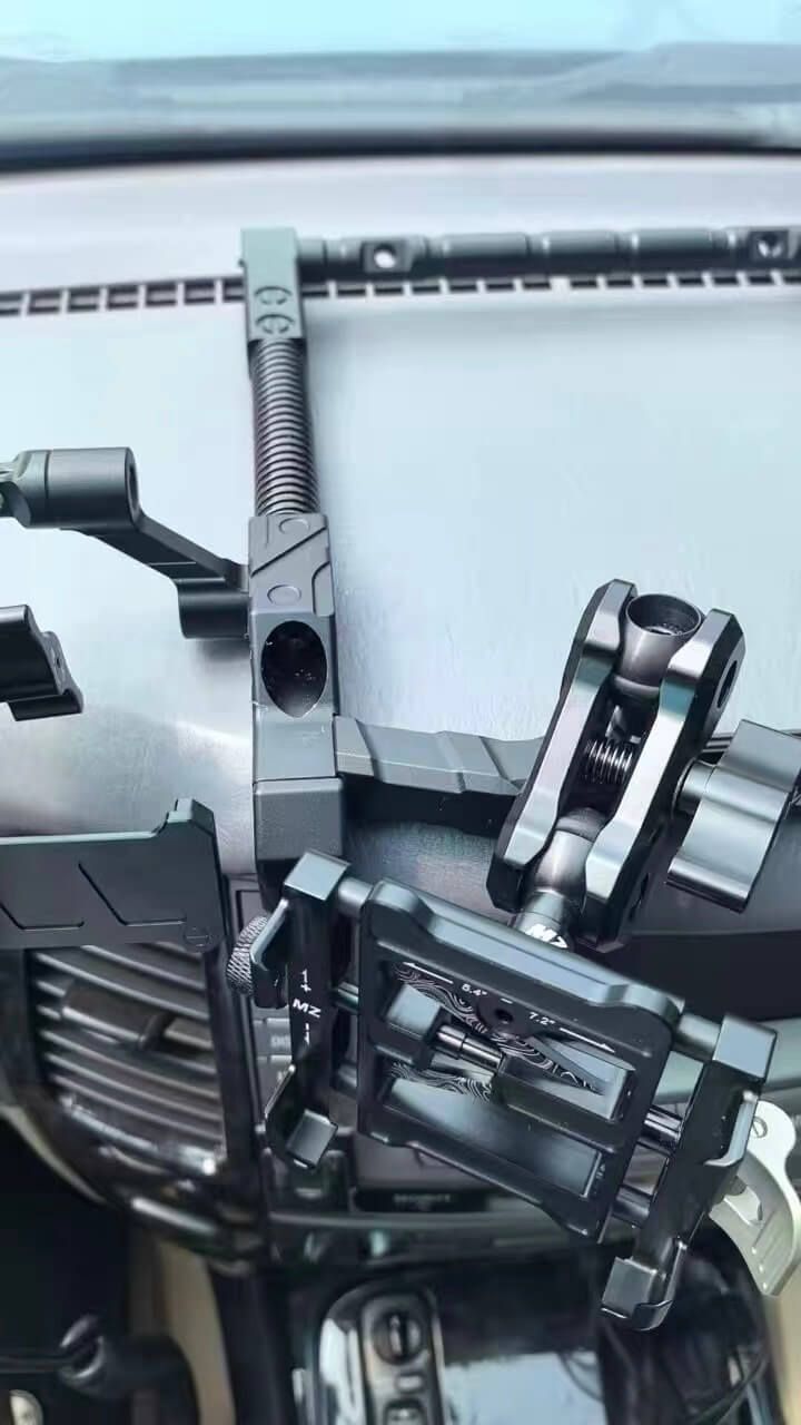 Close-up of a mechanical device with gears and metal components.