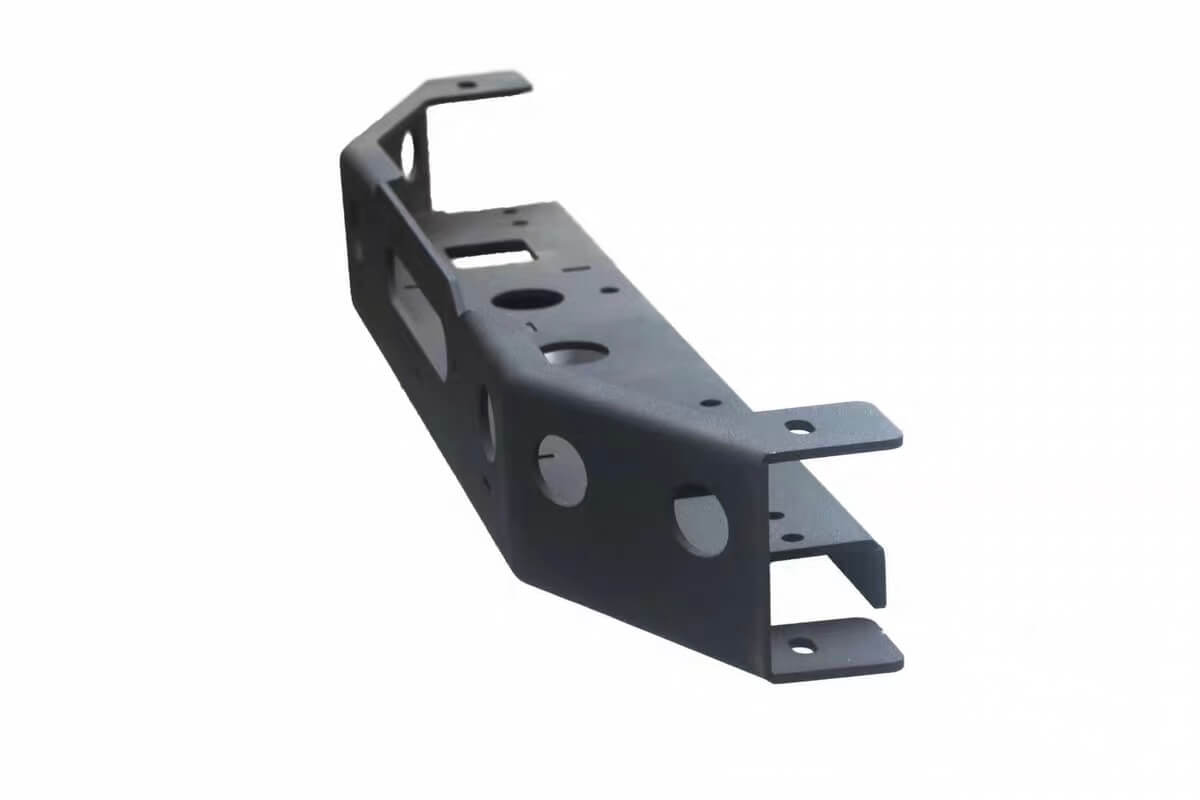 Land Cruiser 100 winch plate mount for stock front bumper – heavy duty steel side view
