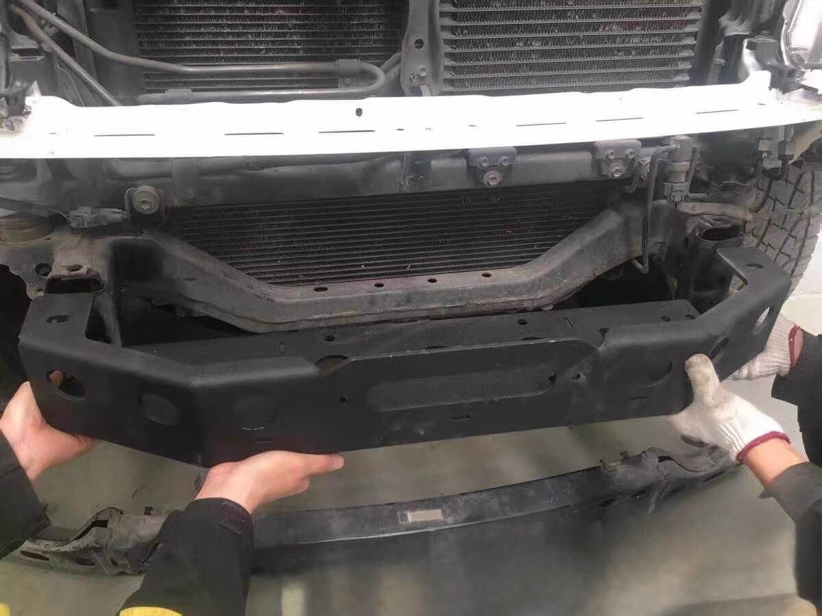 Heavy duty winch plate bracket for Toyota Land Cruiser 100 stock bumper installation