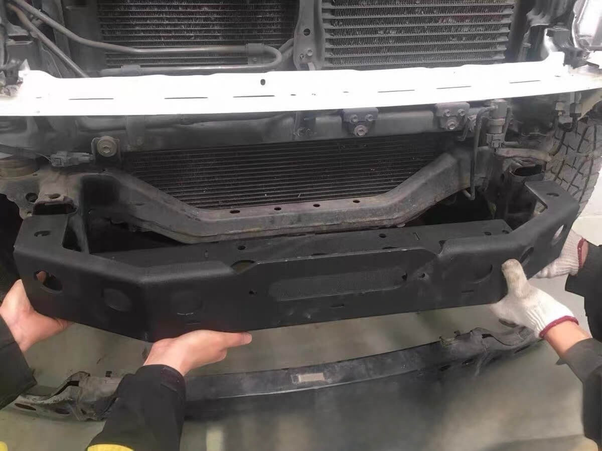 Heavy duty winch plate bracket for Toyota Land Cruiser 100 stock bumper installation