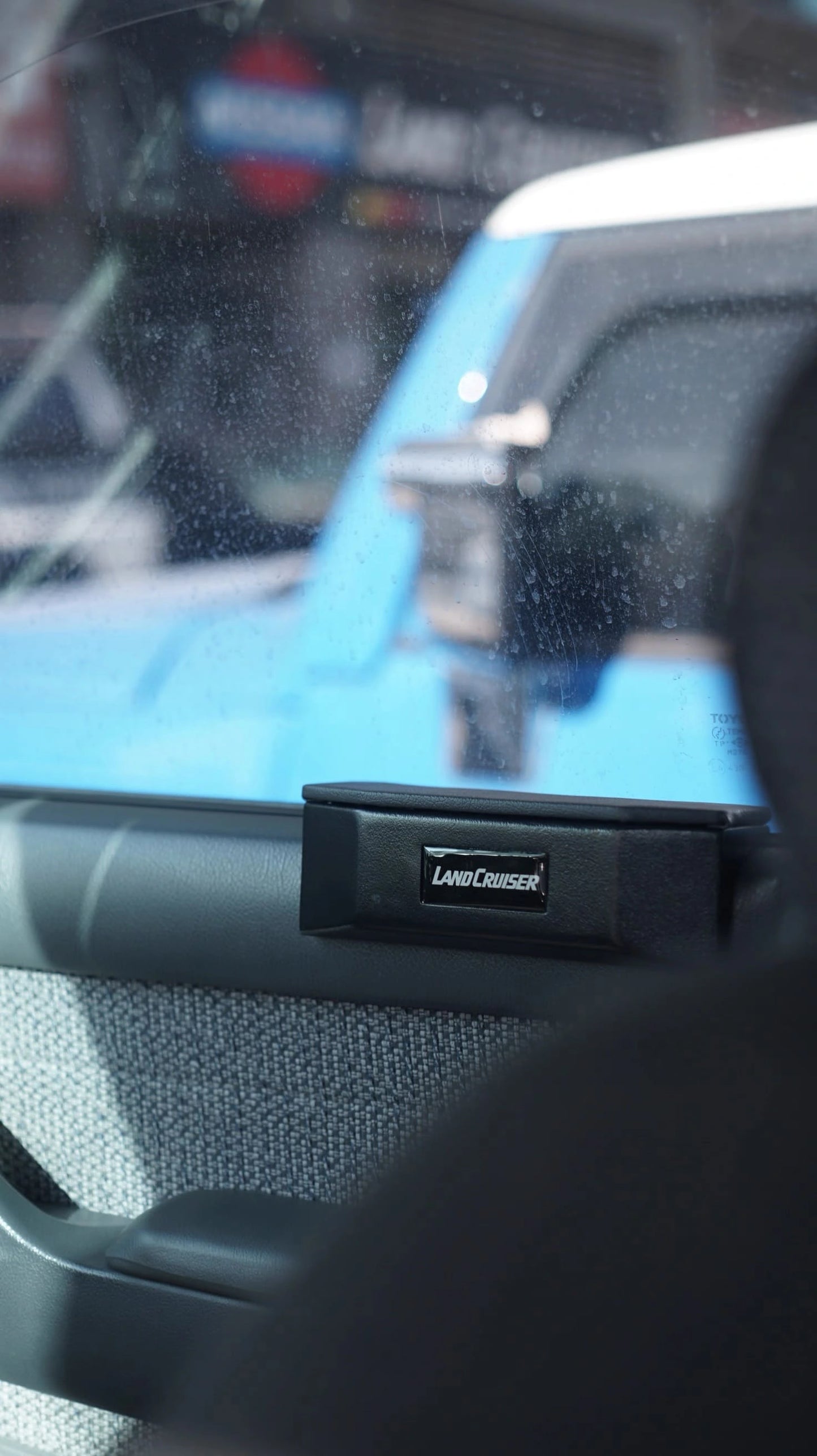 Land Cruiser 80 series armrest pad viewed from outside the vehicle