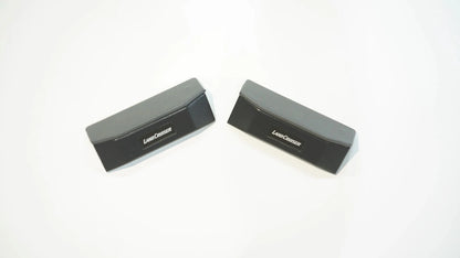 Pair of Land Cruiser 80 series armrest pads with logo, front view