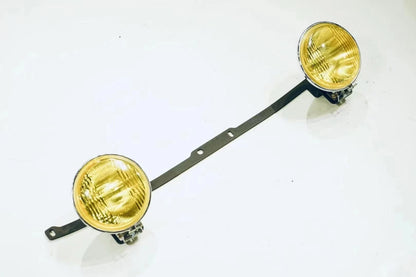 Front grille fog light bracket mount for Land Cruiser 100 with 2 amber led light