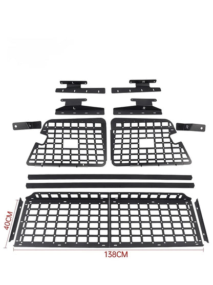 Lexus LX470 Toyota Land Cruiser 100 molle panel system full kit components and brackets with dimension in cm