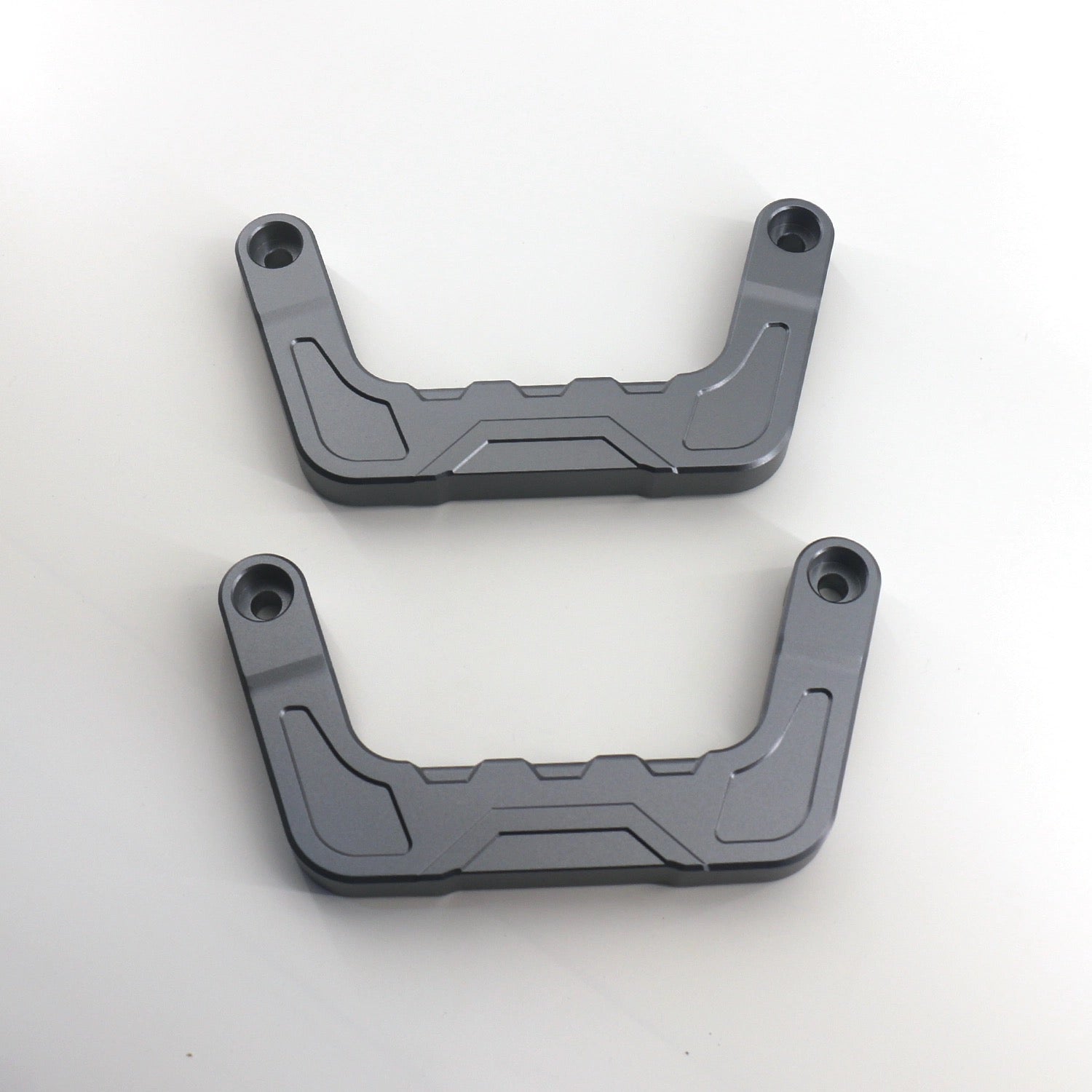 Land Cruiser 70 Series Aluminum Grab Handle Styles - Set of two in gray of rear set pair of left and right with white background