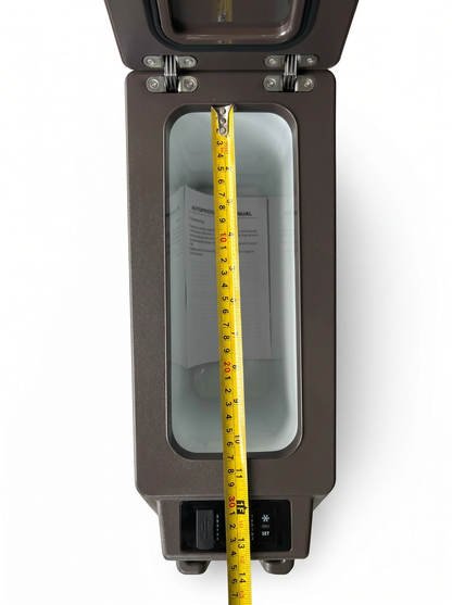 LC71 LC76 centre console fridge interior cavity measurement showing internal depth and width