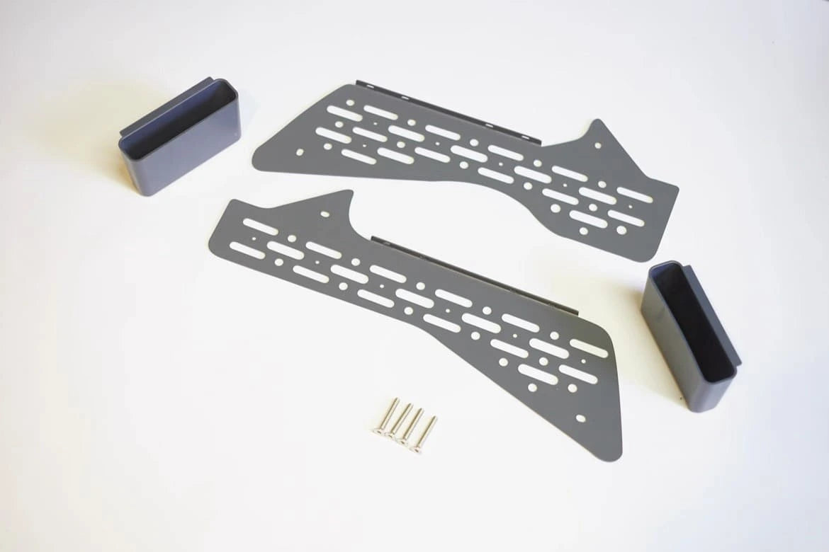 Toyota Land Cruiser 80 Series center console storage panels with dual pockets and mounting hardware