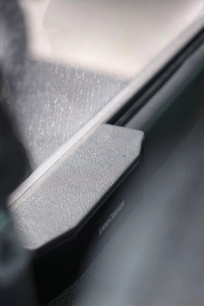 Ninja Cruiser grey synthetic leather padded armrest for Toyota Land Cruiser 80 & Lexus LX450 front door.