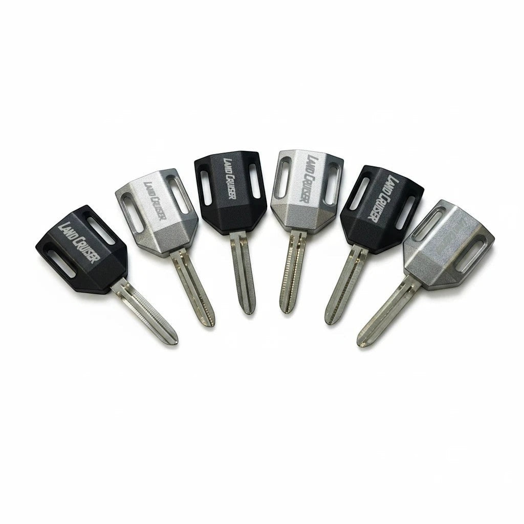 Ninja Cruiser premium metal blank key for Toyota Land Cruiser 70 Series, available in black and silver.