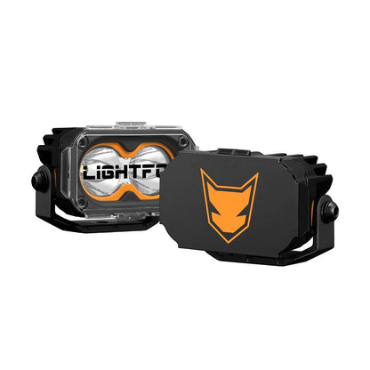 Ninja Cruiser LC100 ditch light brackets for Toyota Land Cruiser 100 Series, black steel, pair.