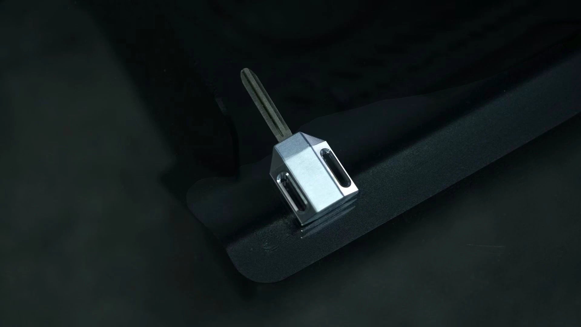 Ninja Cruiser premium metal blank key for LC70 Series Land Cruisers. Silver alloy construction.