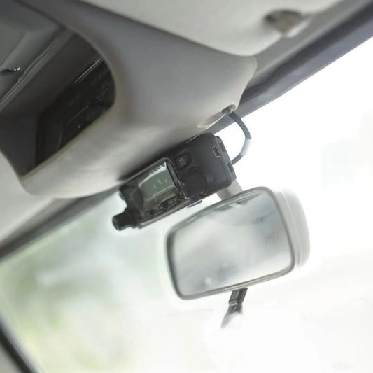 Ninja Cruiser CB radio mount bracket for Toyota Land Cruiser 80 Series and Lexus LX450 (1990-1997). Black steel.