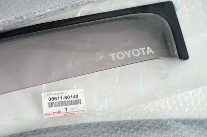 Ninja Cruiser Genuine Toyota JDM dark smoke side window visors for Land Cruiser 100 Series & LX470. OEM part 08611-60140.