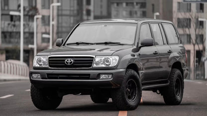 Toyota Land Cruiser 100 Series with upgraded LED projector headlights 6000K for superior night visibility and modern styling