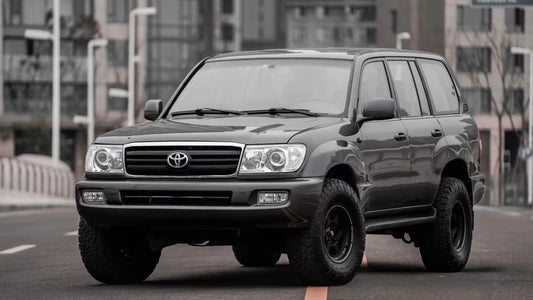 Toyota Land Cruiser 100 Series with upgraded LED projector headlights 6000K for superior night visibility and modern styling